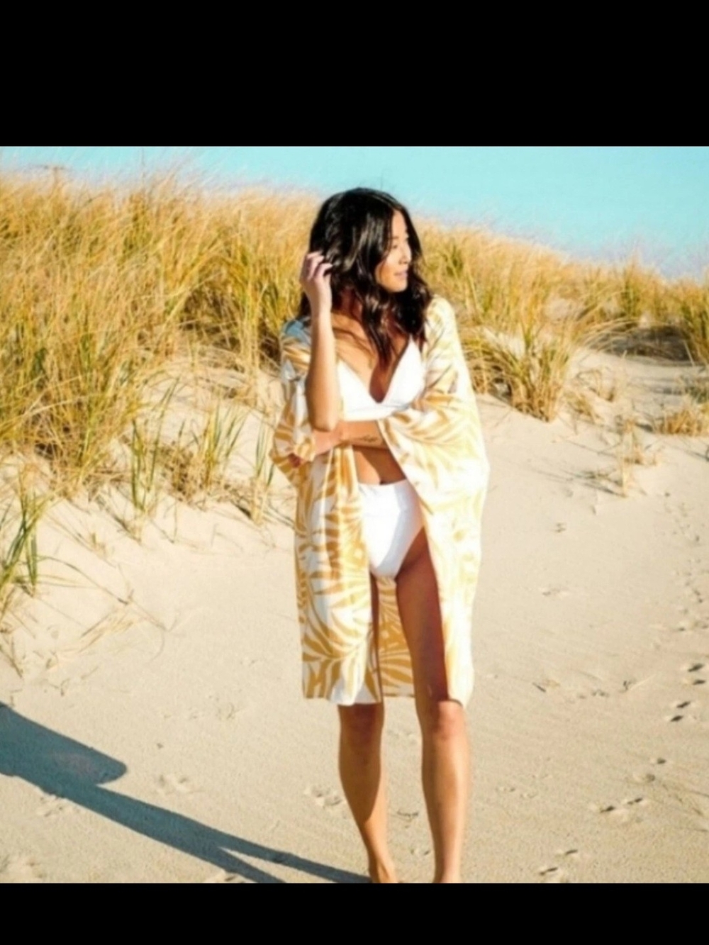 MAISON DU SOIR Magnolia Luxe Tropical Kimono/Robe